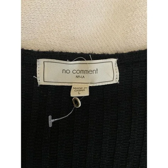 No Comment. Women’s Black  4 Button From Front Long sleeve Crop Top Size L - Picture 15 of 16